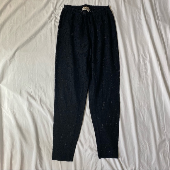 Vintage 80s-90s Black Lace Pants - Picture 5 of 9